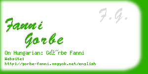 fanni gorbe business card